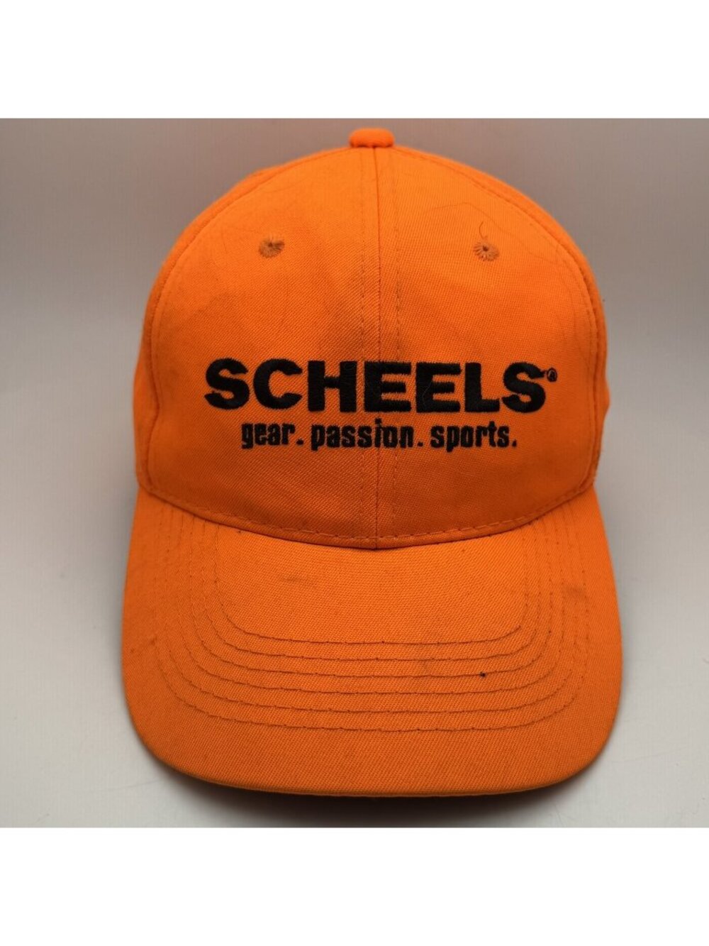 Scheels Outfitters Blaze Orange Baseball Cap Hat Adjustable Strap Hunting Sports